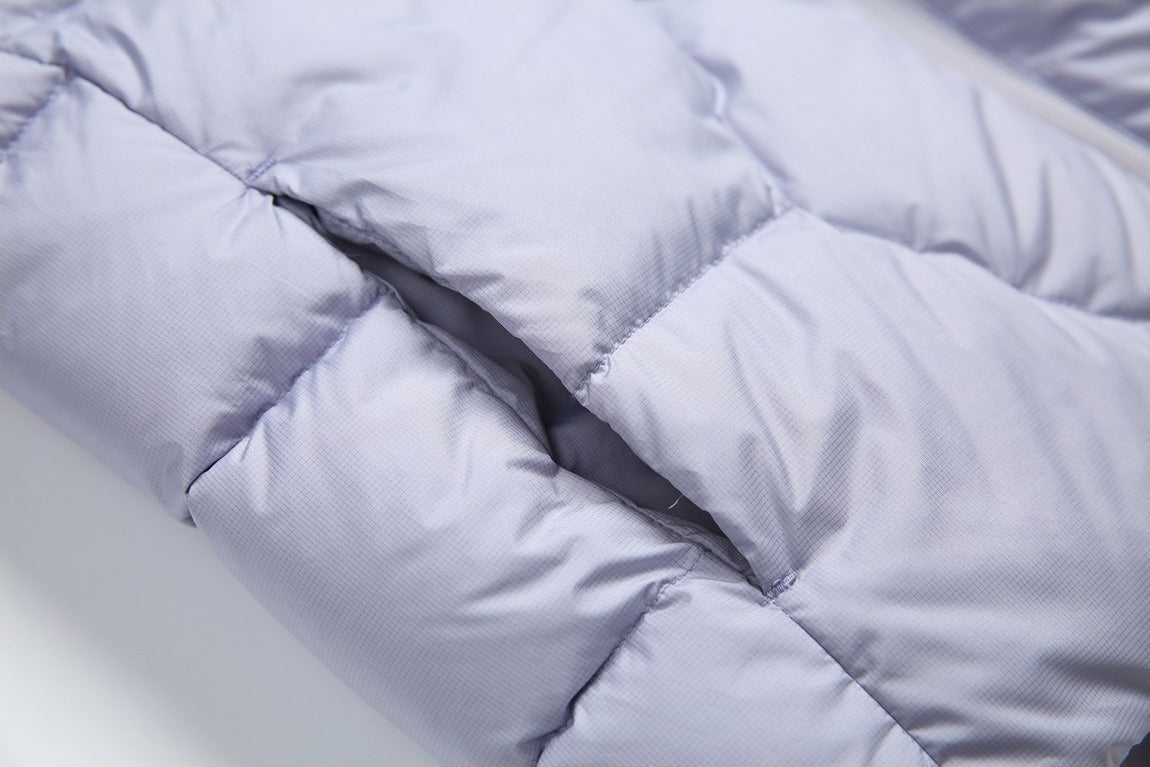 Purple Quilted Stand-Collar Puffer Jacket