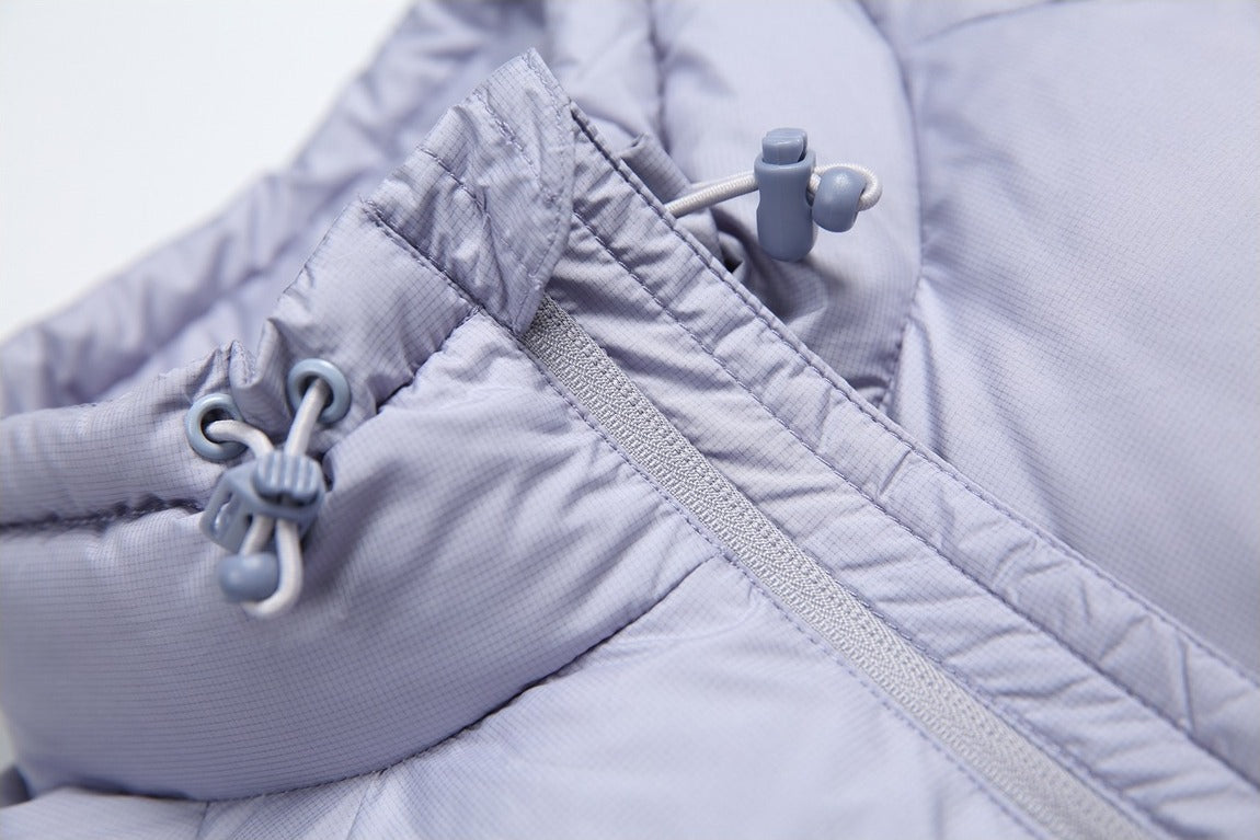 Purple Quilted Stand-Collar Puffer Jacket