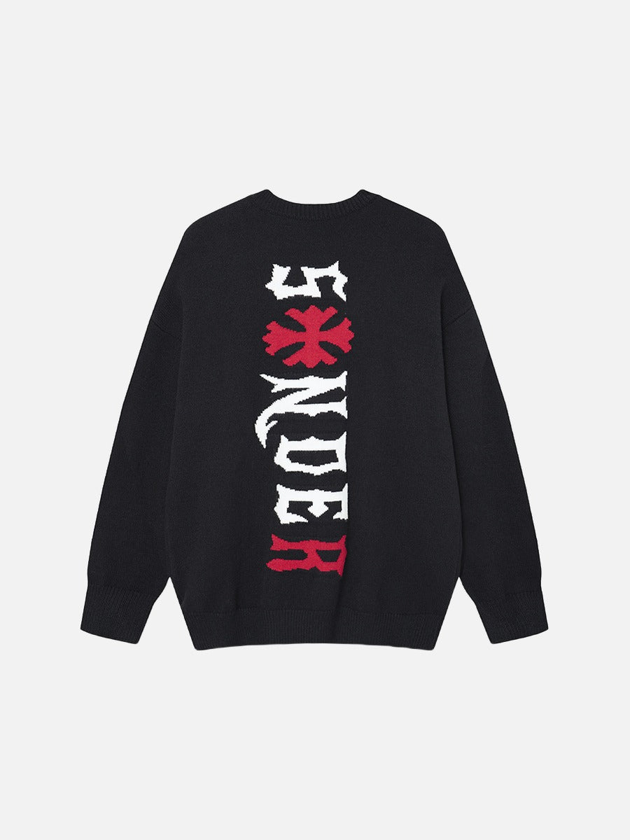 Red Cross Graphics Knitted Sweater
