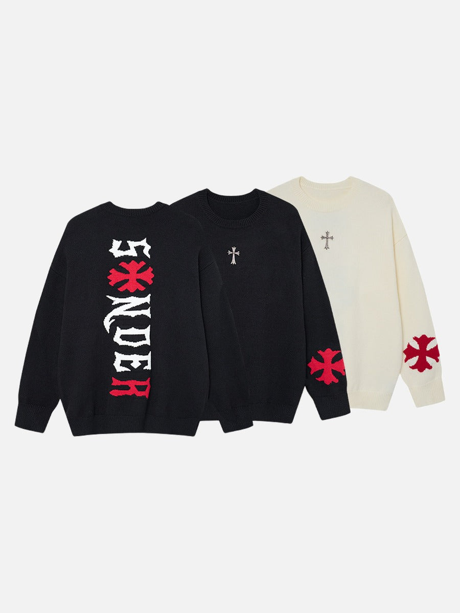 Red Cross Graphics Knitted Sweater