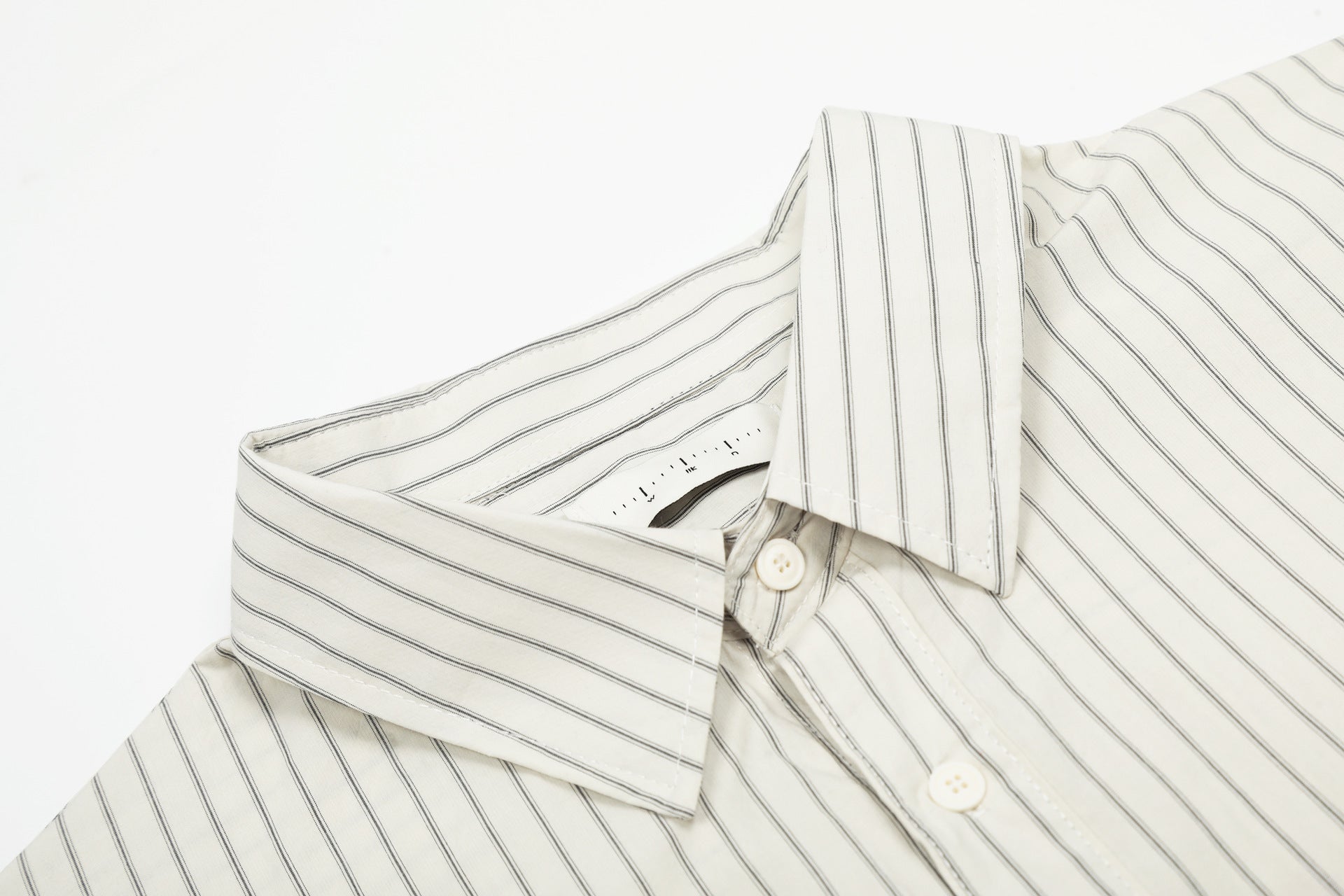 Cream Stripe Embroidered Button-Down