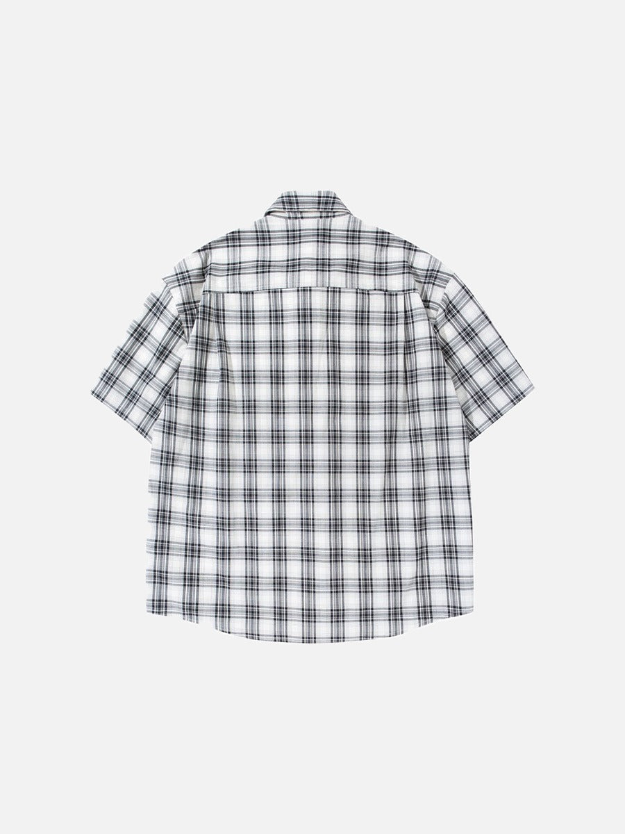 Relaxed Plaid Short-Sleeve Shirt
