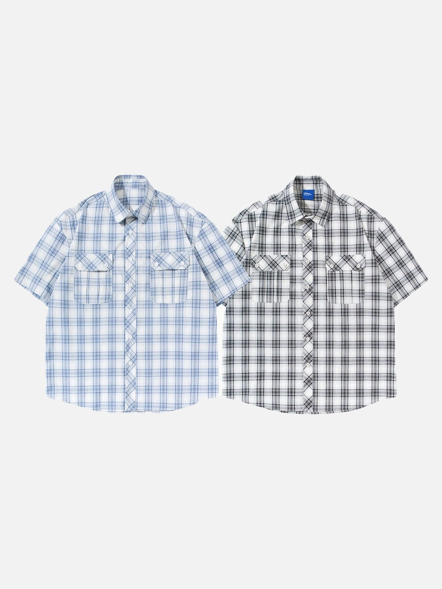Relaxed Plaid Short-Sleeve Shirt