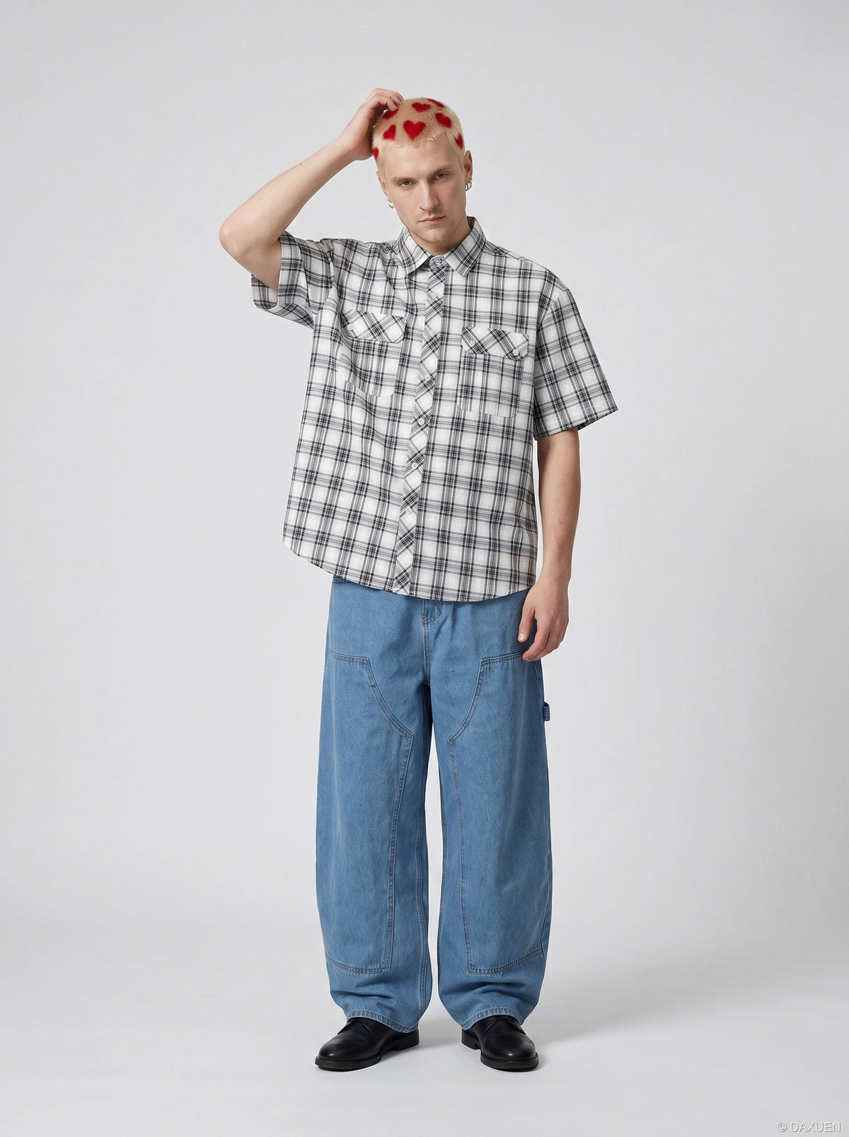 Relaxed Plaid Short-Sleeve Shirt