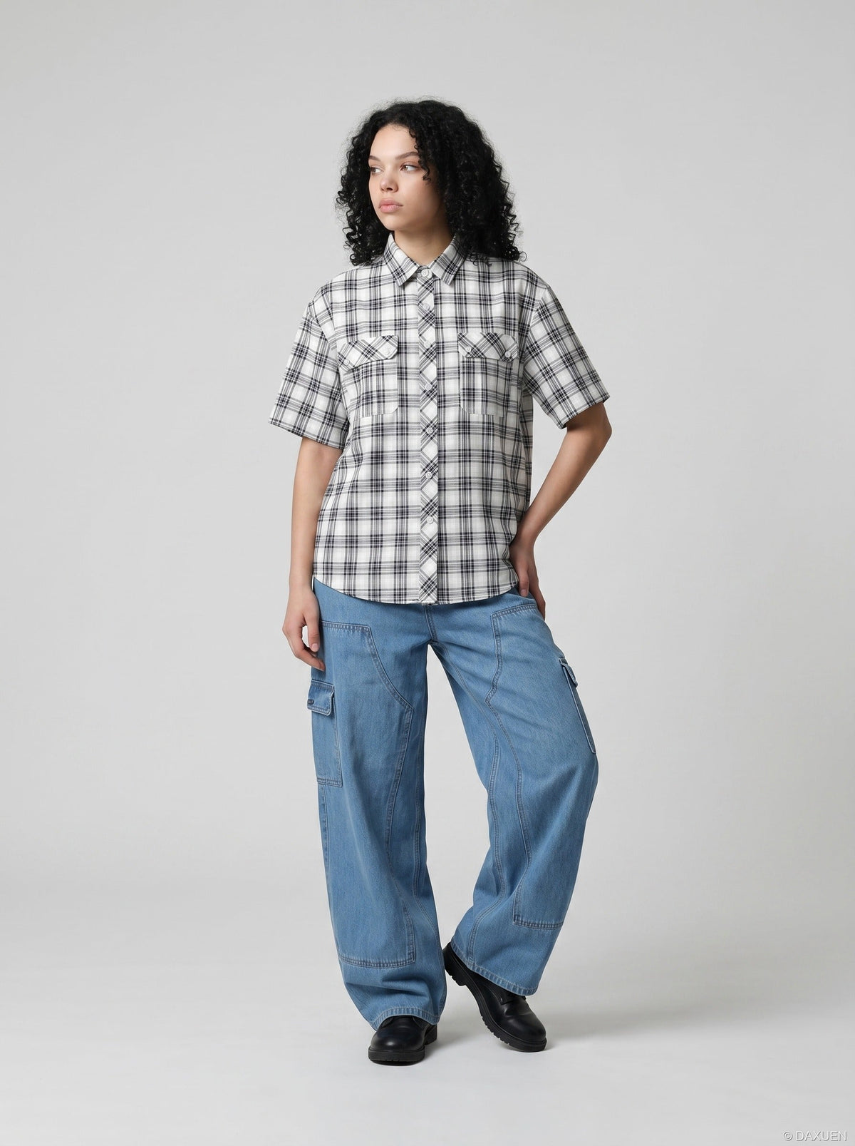 Relaxed Plaid Short-Sleeve Shirt