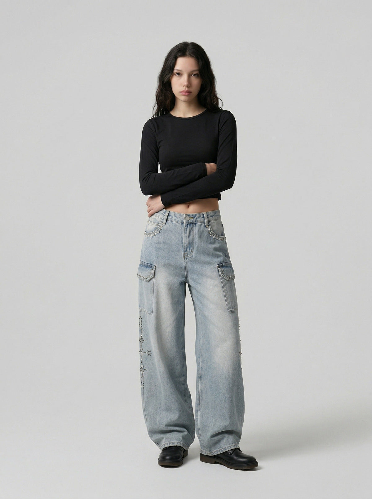 Retro High-Waisted Wide-Leg Jeans