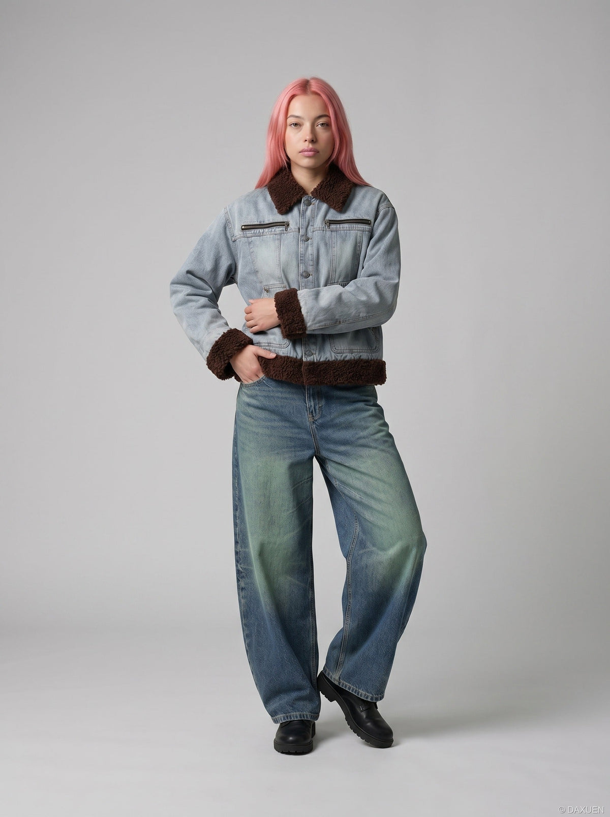 Retro Wide-Leg Denim Jeans - Pants
