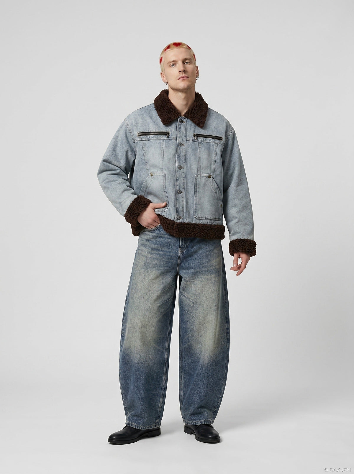 Retro Wide-Leg Denim Jeans - Pants
