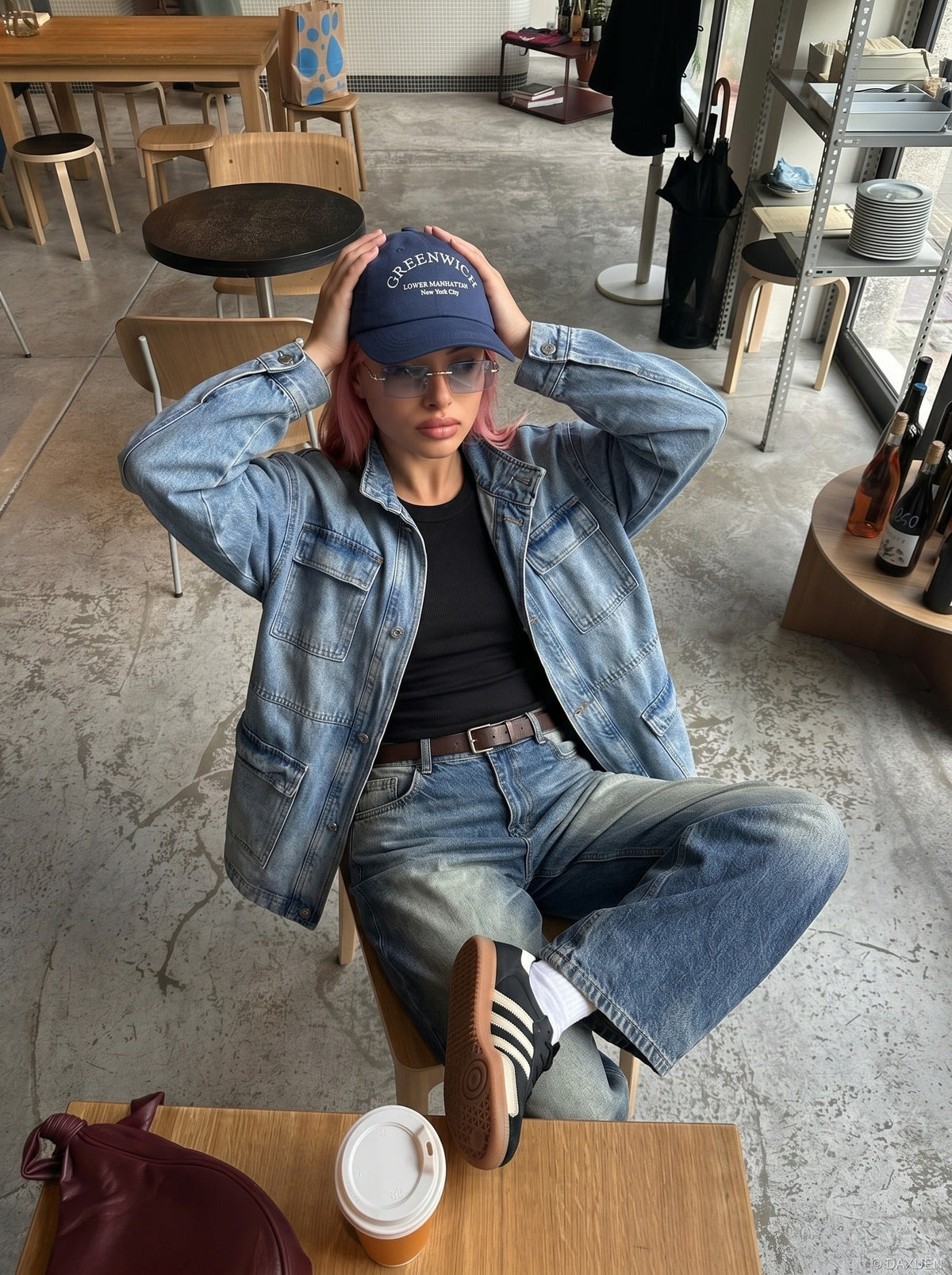 Retro Wide-Leg Denim Jeans - Pants
