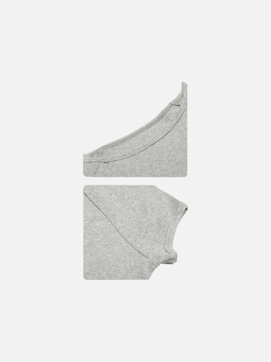 Ribbed Black Scoop Neck Tee