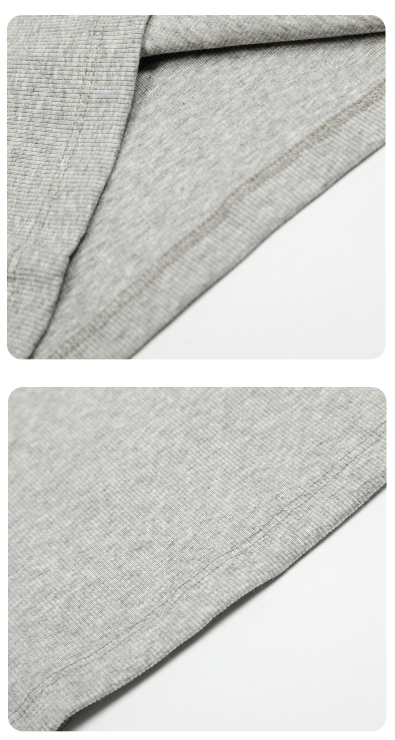 Ribbed Black Scoop Neck Tee