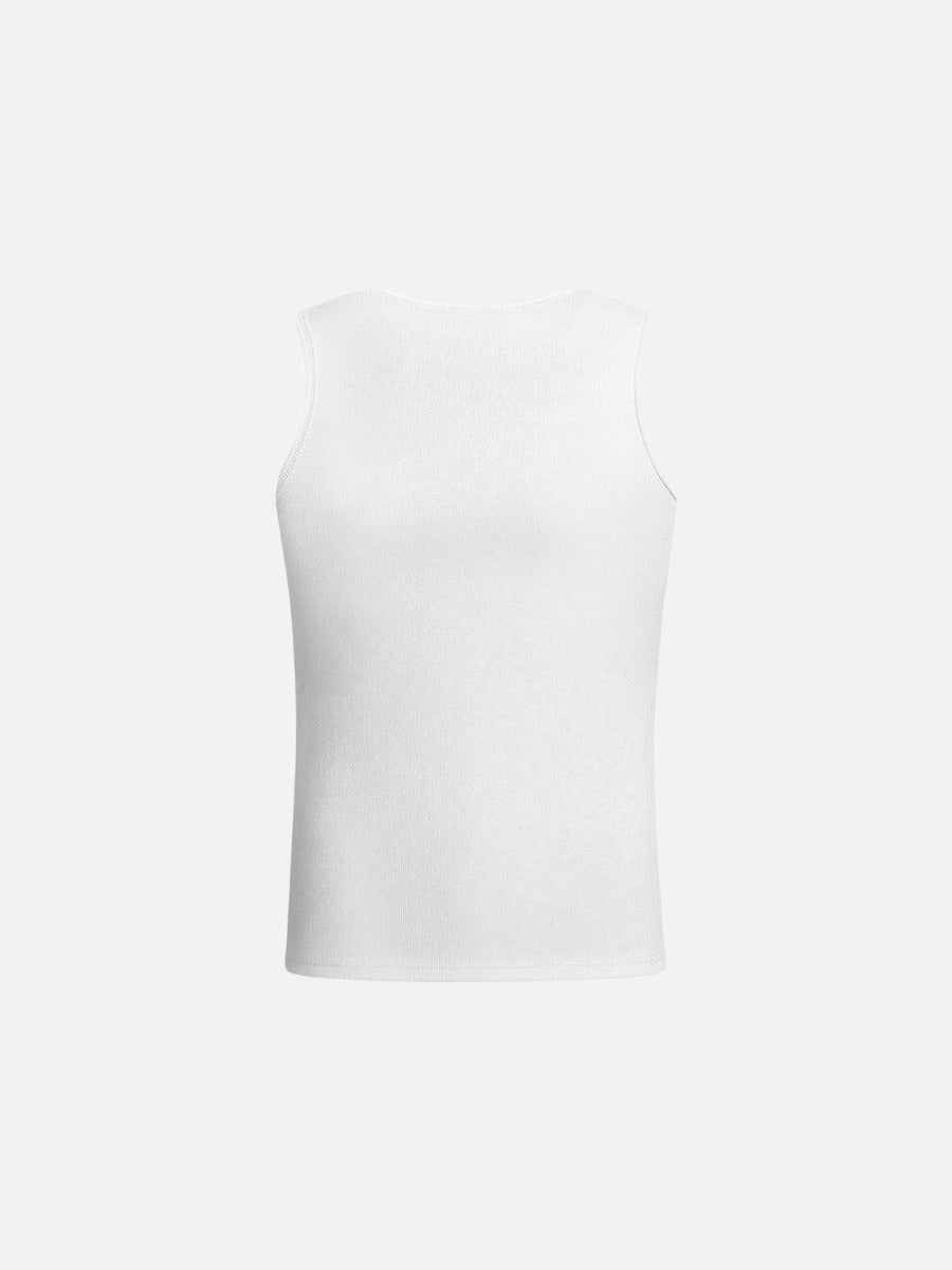 Geripptes, schmal geschnittenes Tanktop