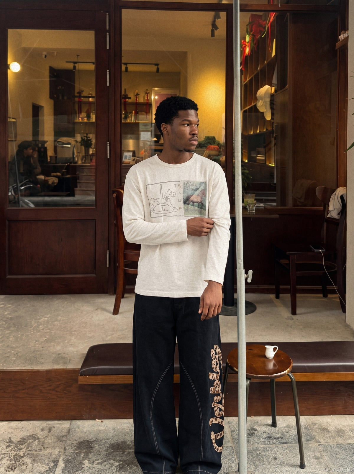 Rocking Horse Graphic Knit Long-Sleeve T-Shirt