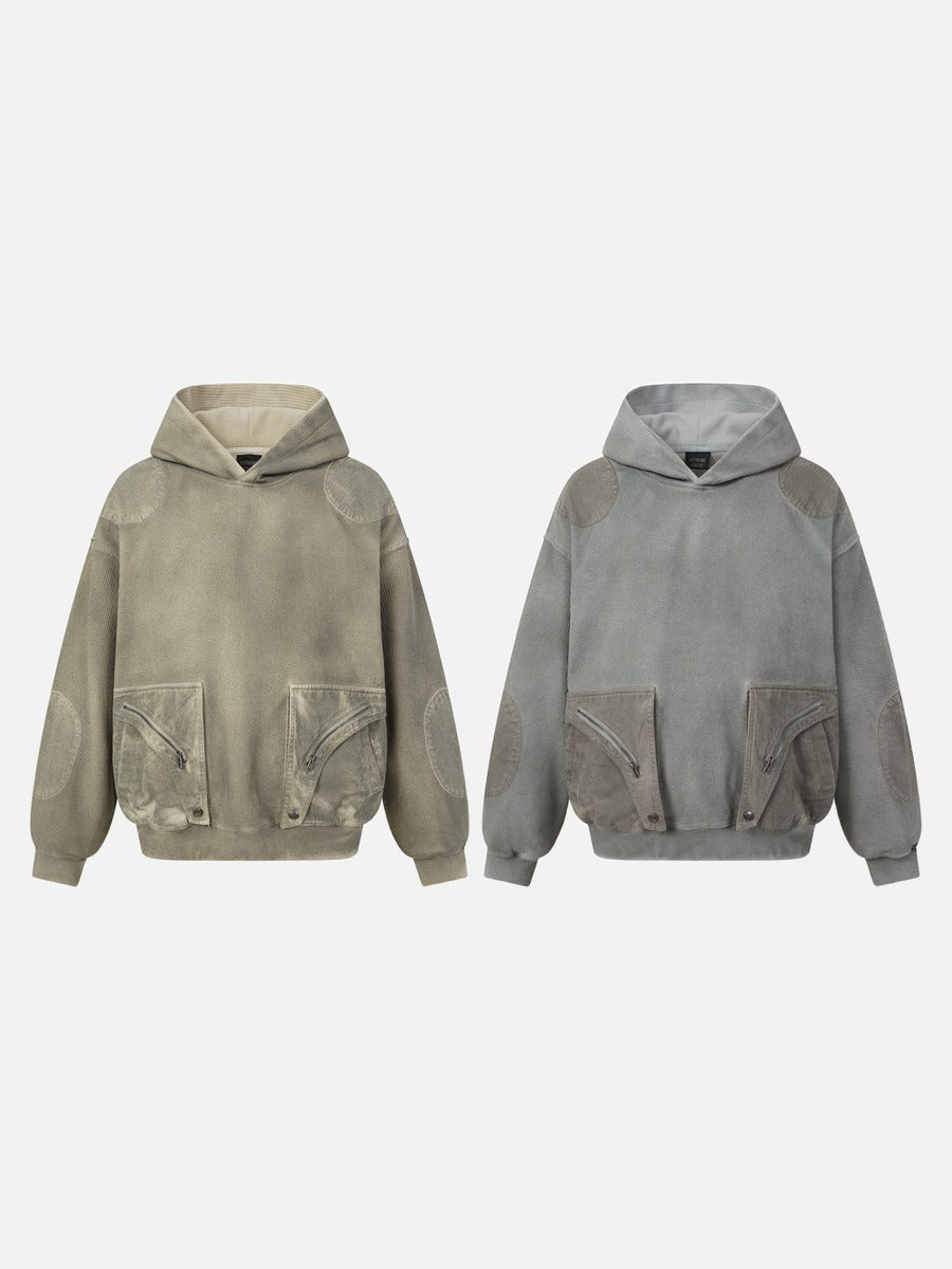 DAXUEN sage green oversized waffle knit hoodie