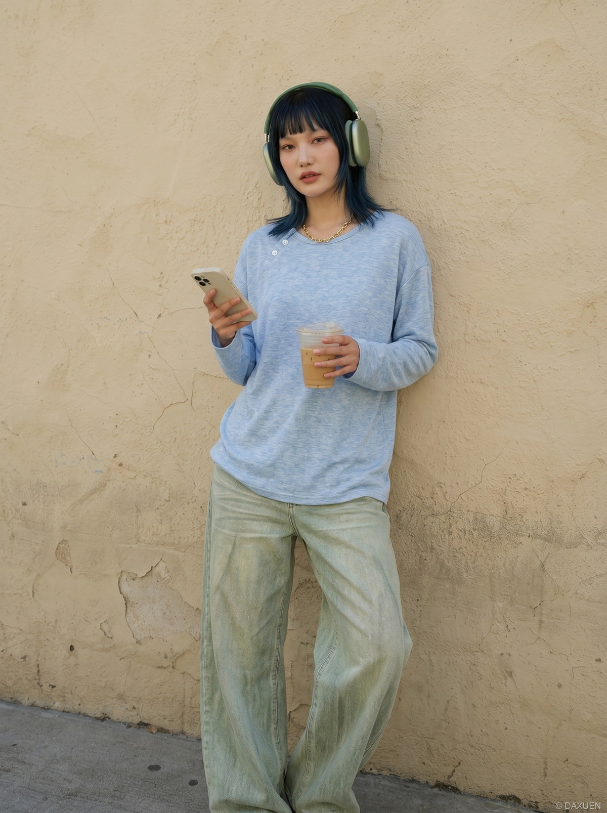 Sandy Beige Knit Top with Button Detail