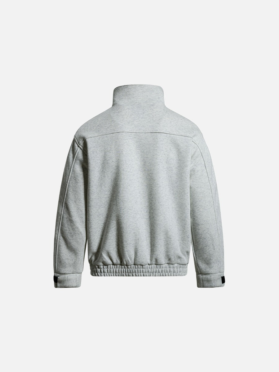 Script-Embroidered Black Fleece Jacket
