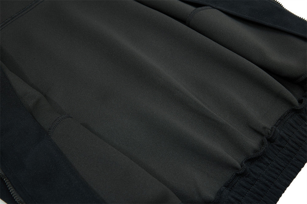 Script-Embroidered Black Fleece Jacket