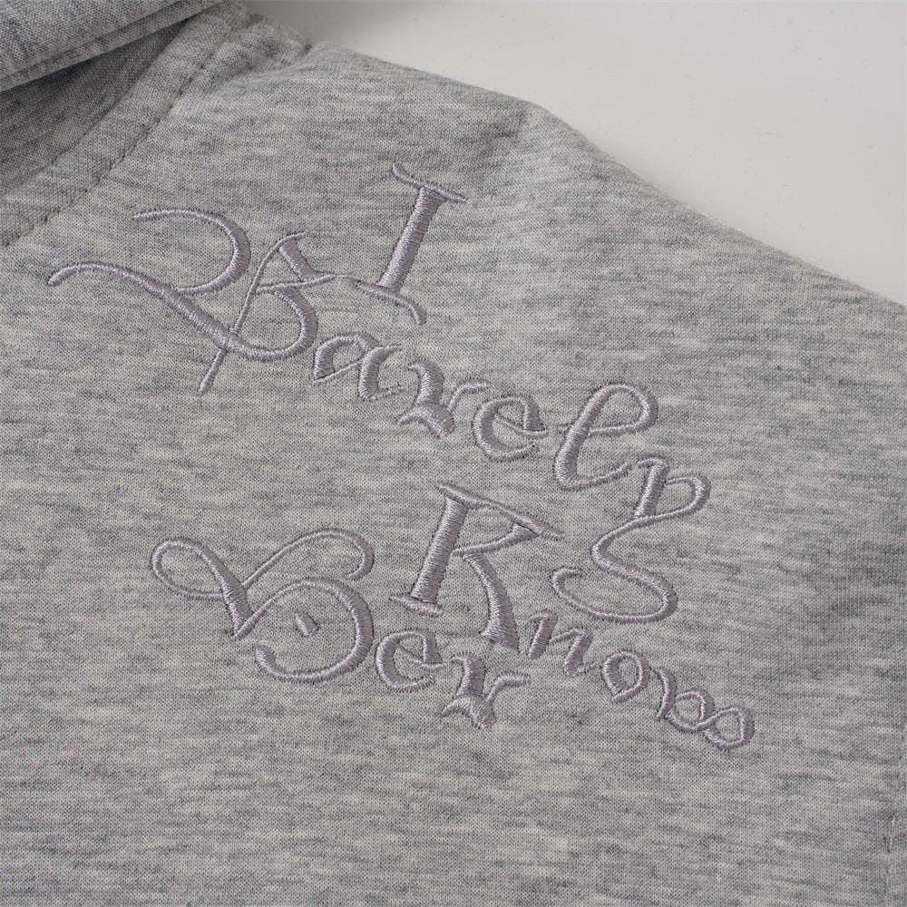 DAXUEN black oversized script-embroidered hoodie