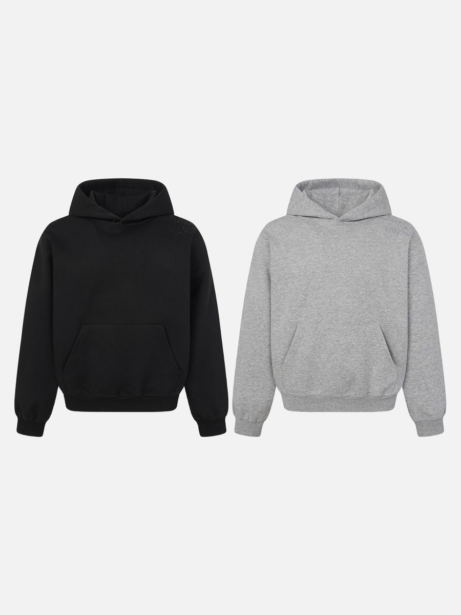 DAXUEN black oversized script-embroidered hoodie
