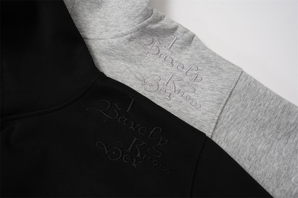 DAXUEN black oversized script-embroidered hoodie