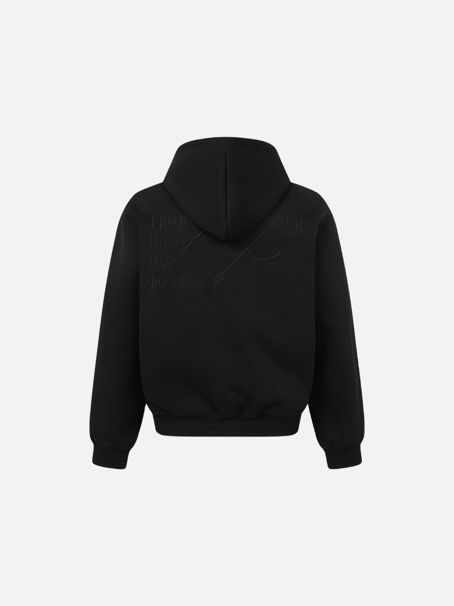DAXUEN black oversized script-embroidered hoodie