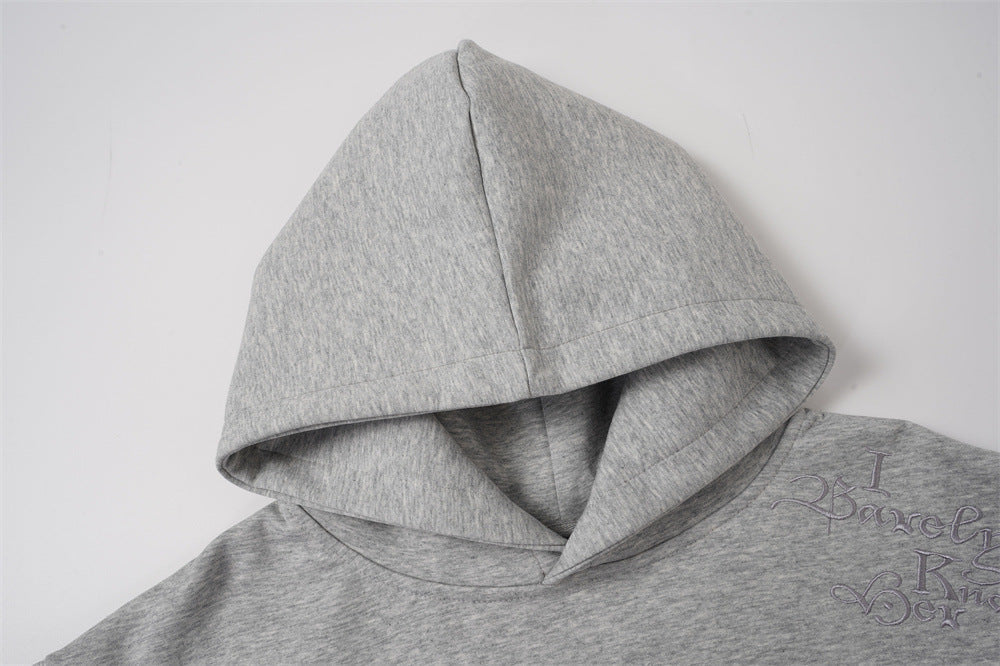 DAXUEN black oversized script-embroidered hoodie