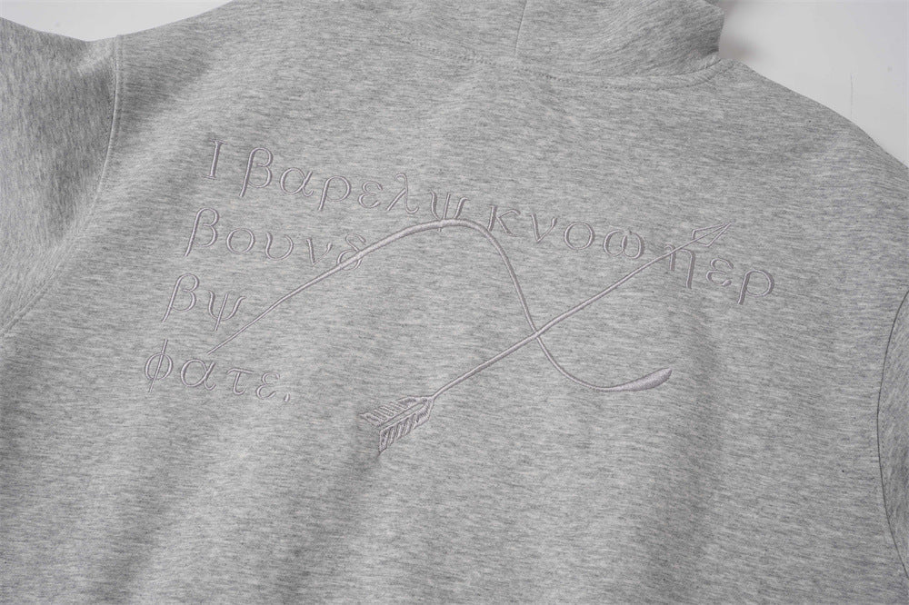 DAXUEN black oversized script-embroidered hoodie