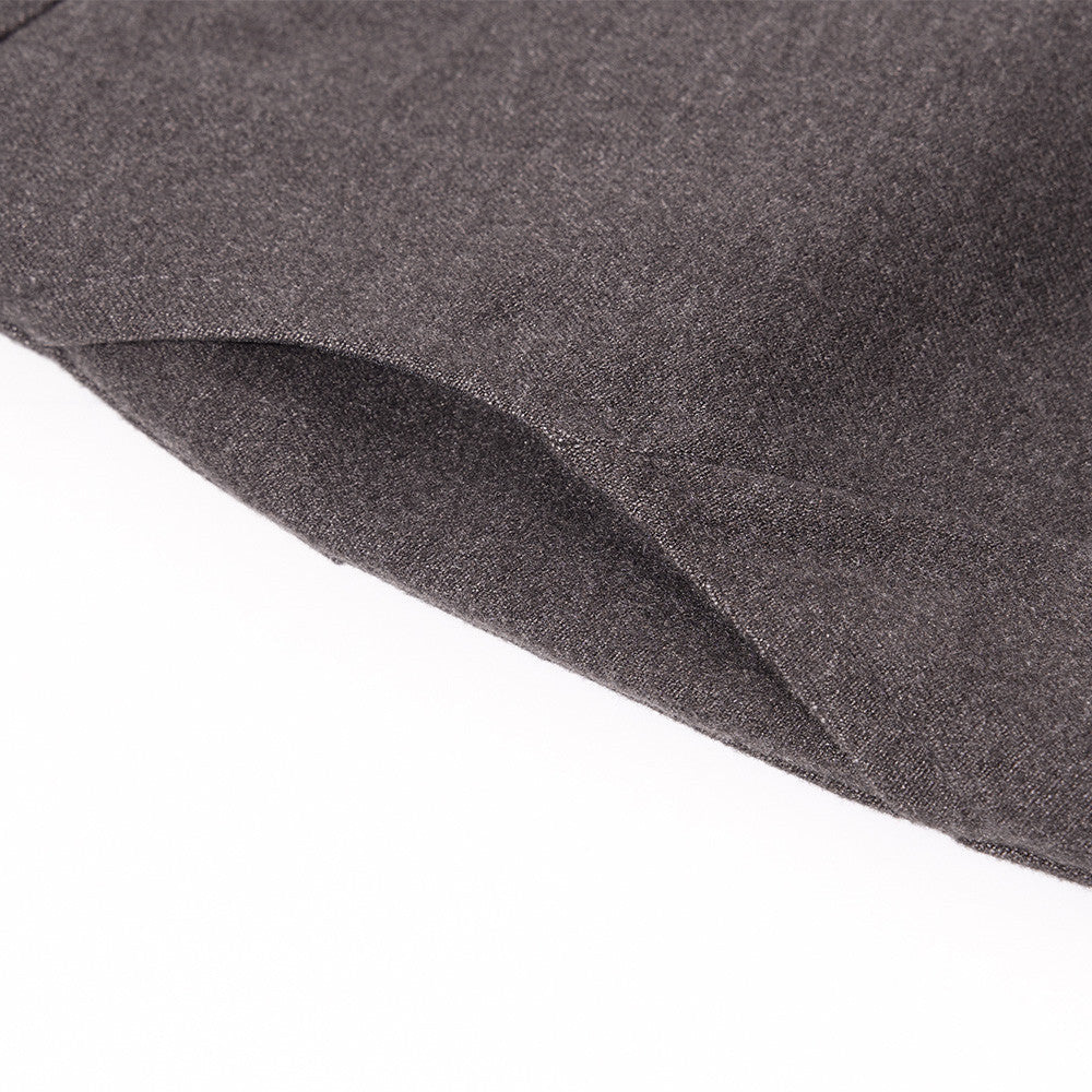 Sculptural Dark Charcoal Wide-Leg Trousers