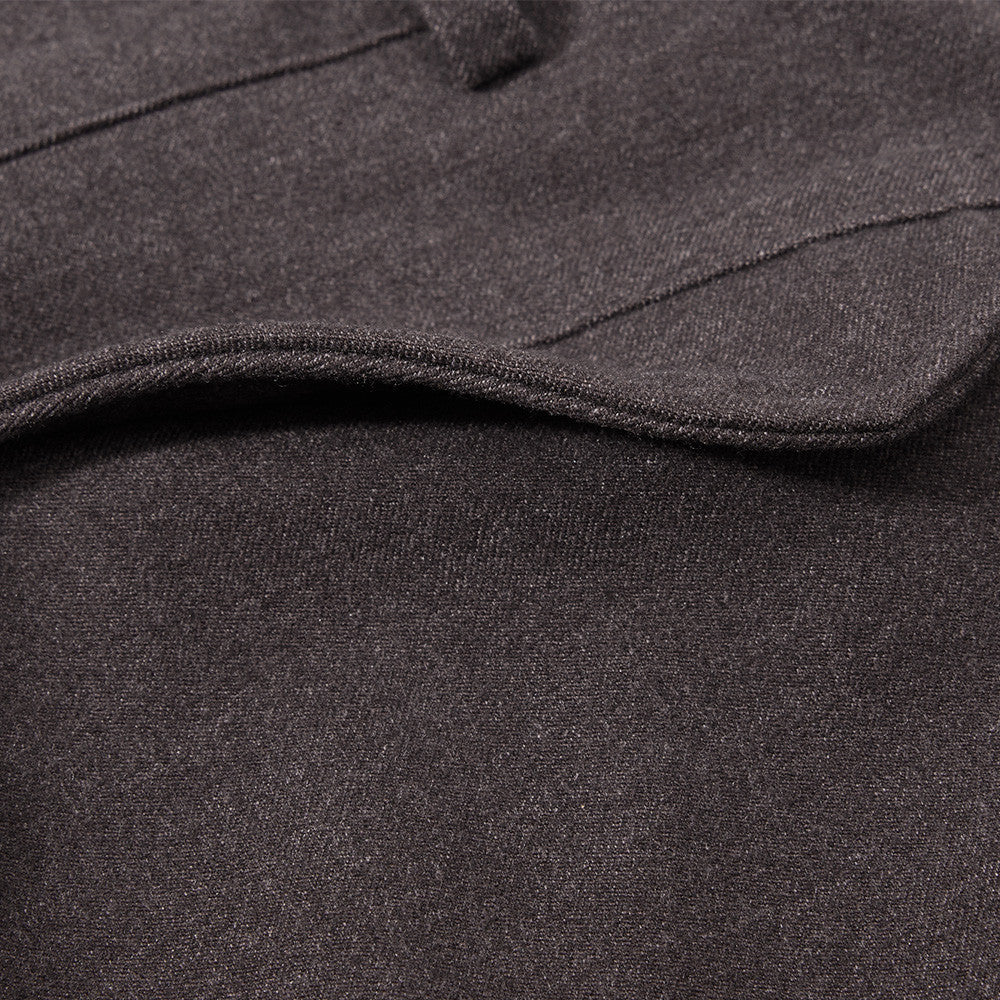 Sculptural Dark Charcoal Wide-Leg Trousers
