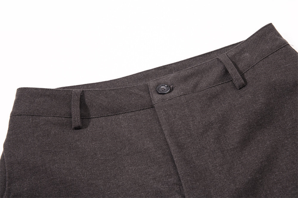 Sculptural Dark Charcoal Wide-Leg Trousers