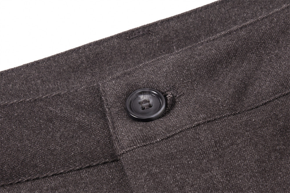 Sculptural Dark Charcoal Wide-Leg Trousers