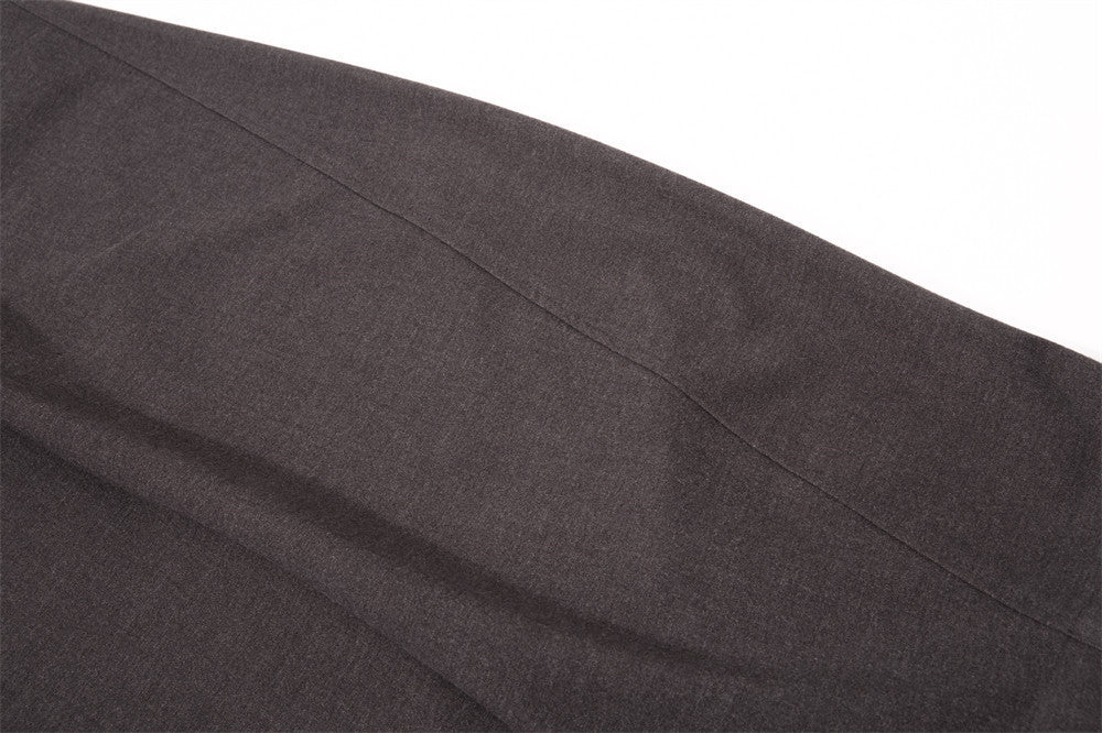 Sculptural Dark Charcoal Wide-Leg Trousers