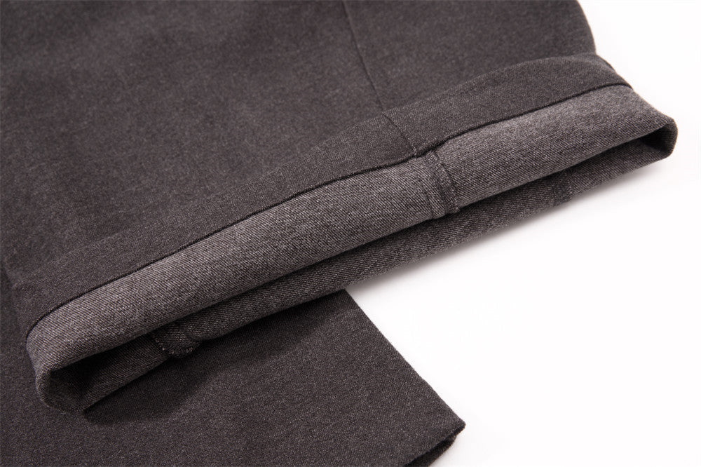 Sculptural Dark Charcoal Wide-Leg Trousers