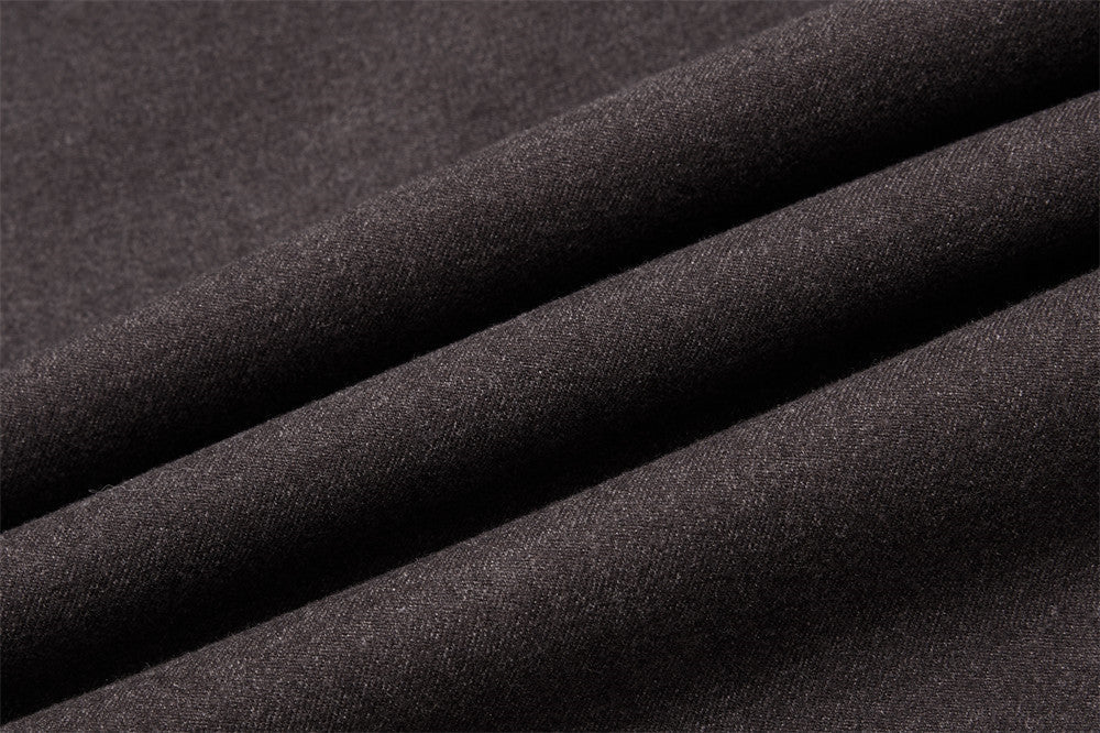 Sculptural Dark Charcoal Wide-Leg Trousers