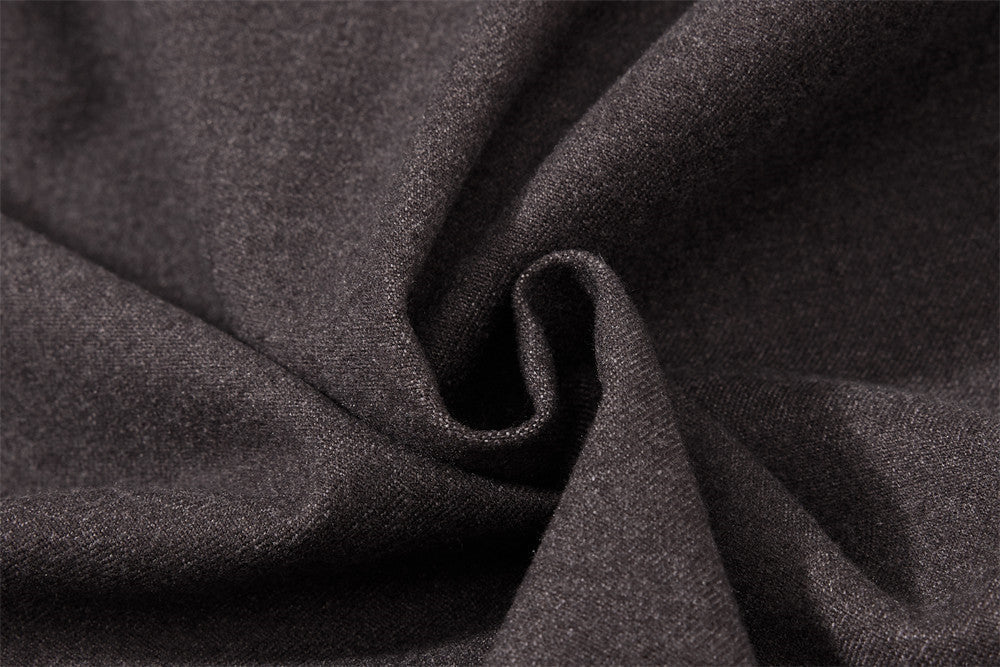 Sculptural Dark Charcoal Wide-Leg Trousers