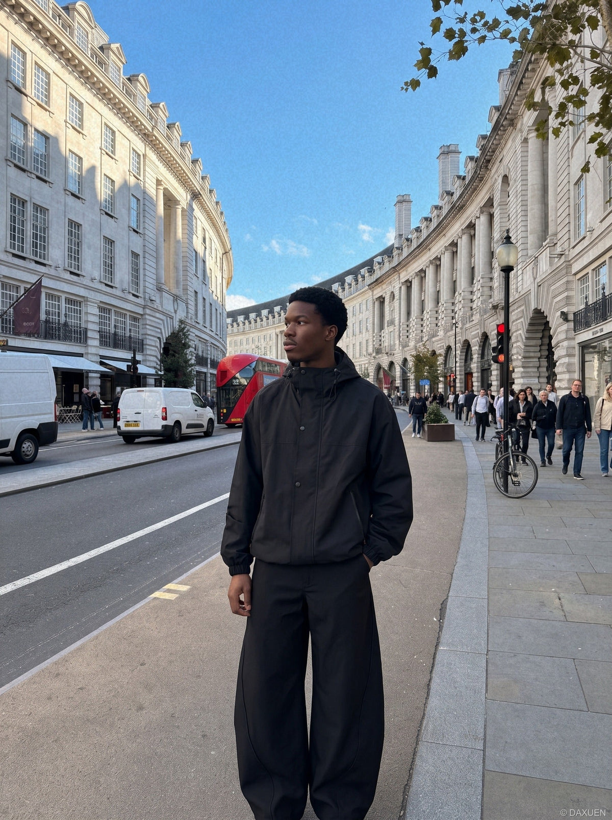 Sculptural Dark Charcoal Wide-Leg Trousers