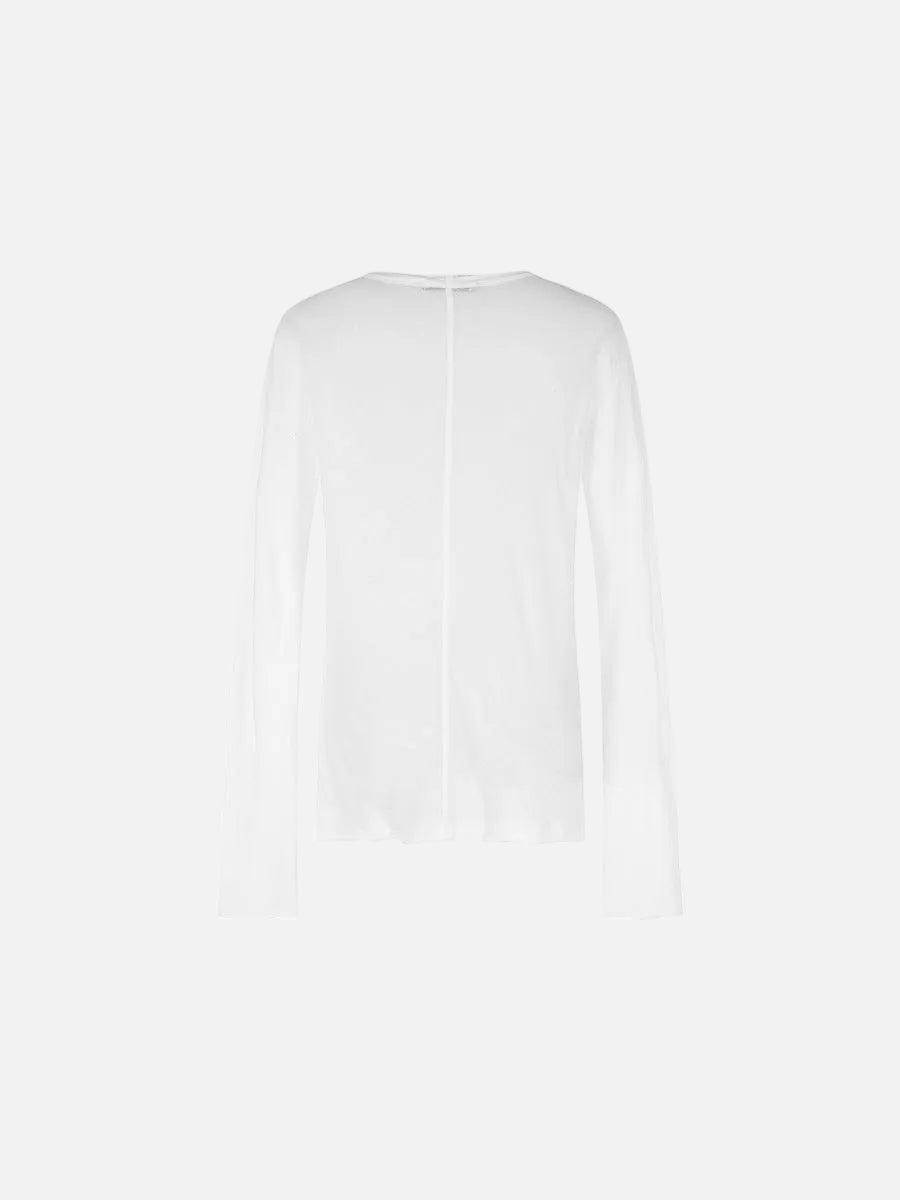 Transparentes schwarzes Langarm-Strickshirt