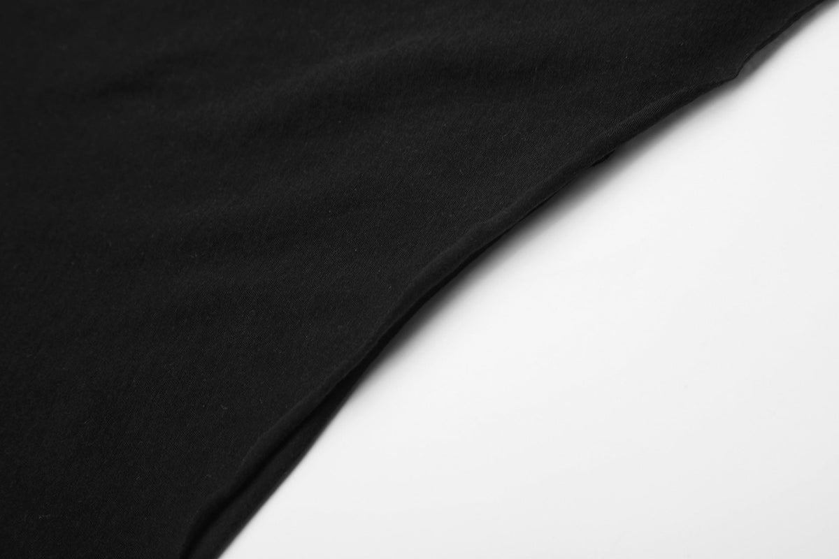 Transparentes schwarzes Langarm-Strickshirt