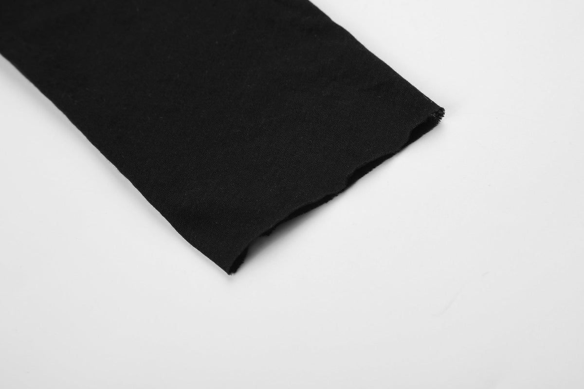 Transparentes schwarzes Langarm-Strickshirt