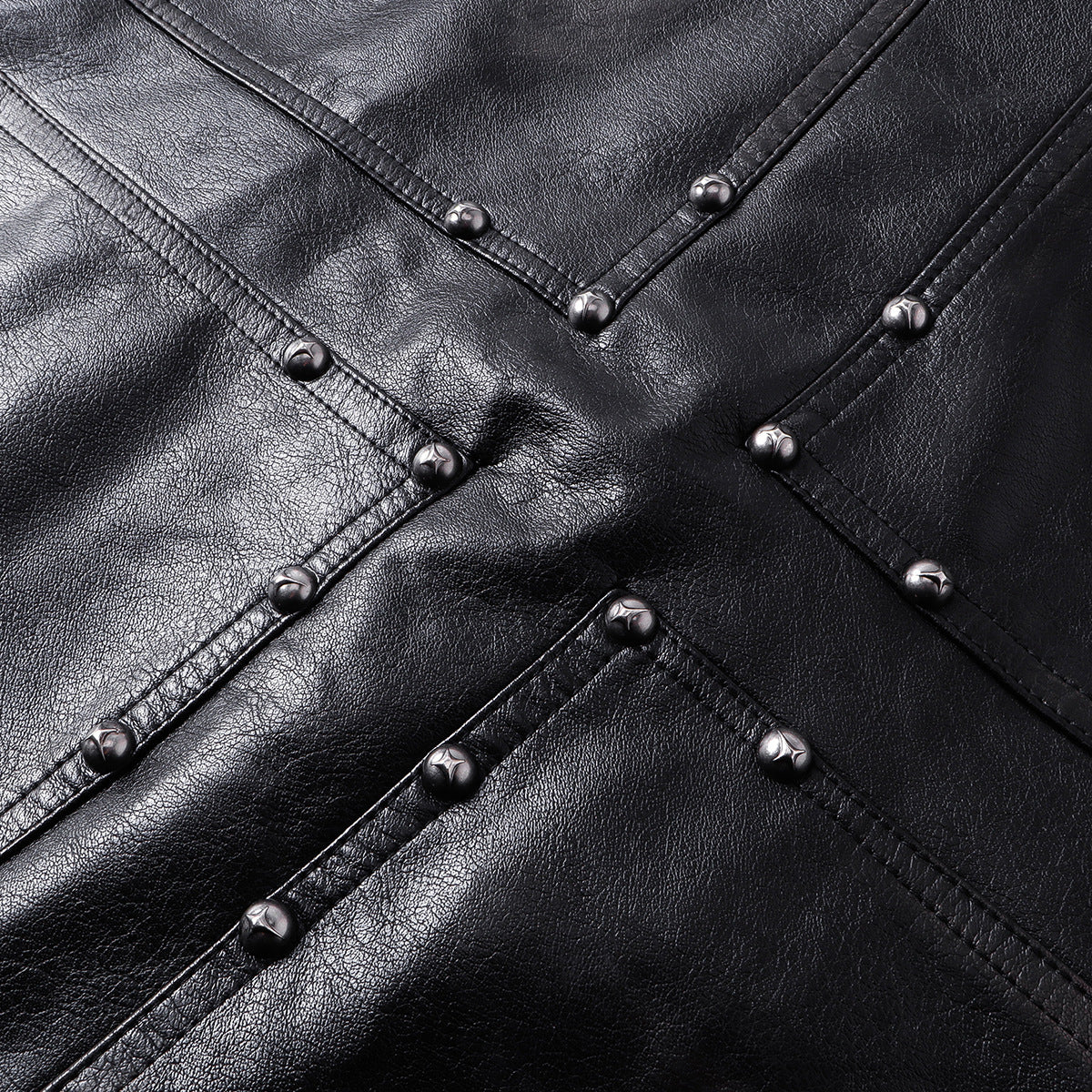 DAXUEN black leather-look jacket with zippered details