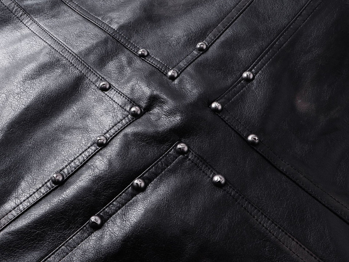 DAXUEN black leather-look jacket with zippered details