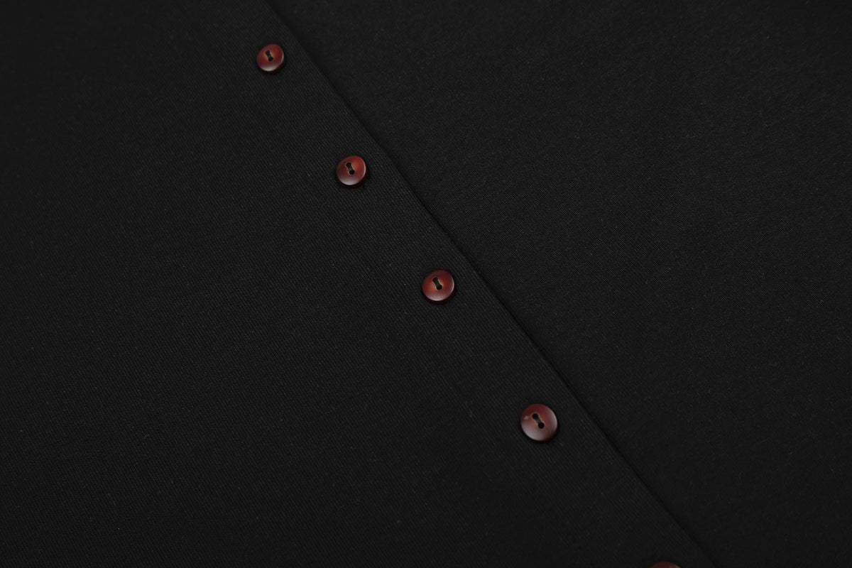Sleek Mock Neck Buttoned Top