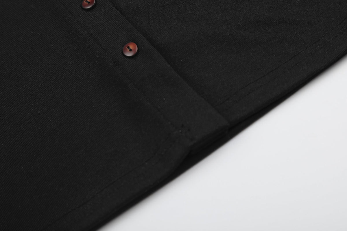 Sleek Mock Neck Buttoned Top