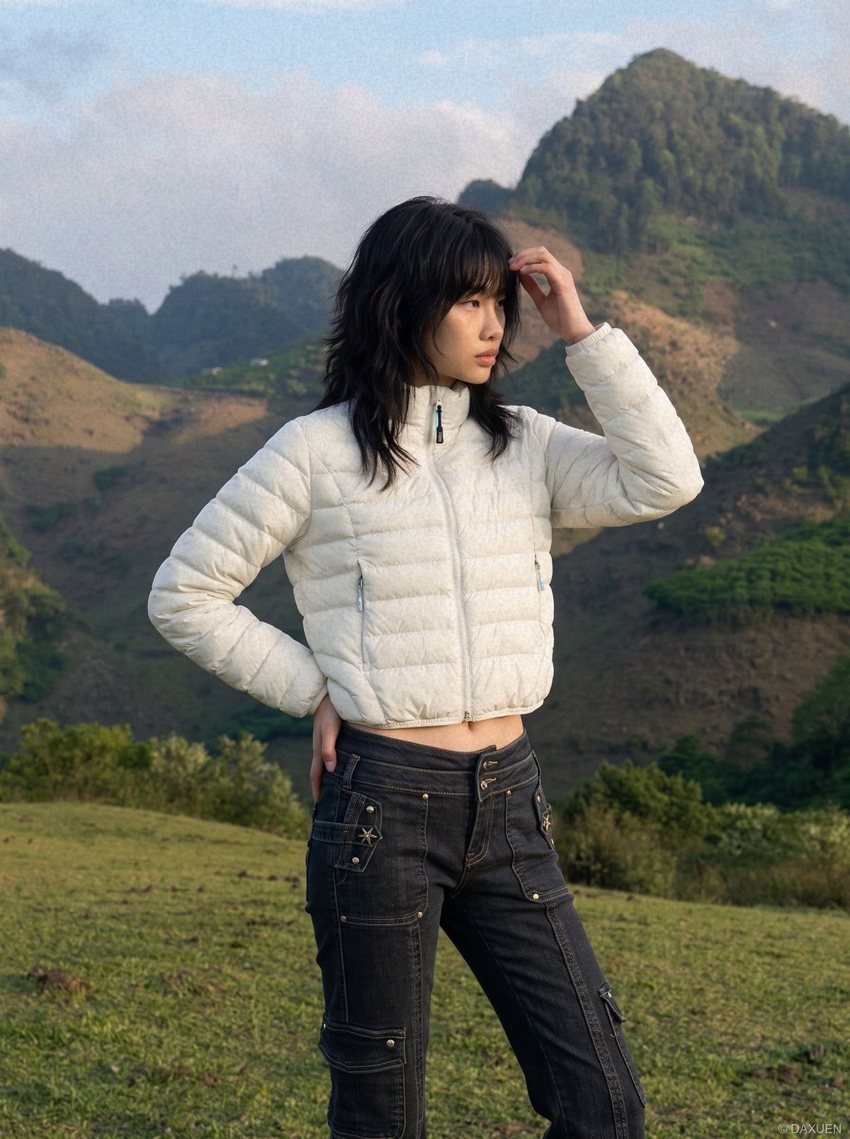 Solid Color Lightweight Puffer Jacket