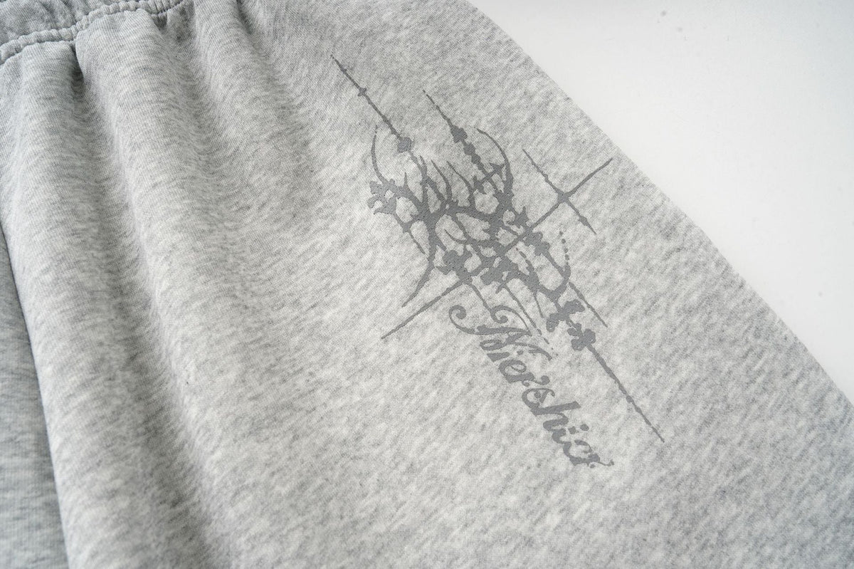 DAXUEN heather grey oversized sequined wing hoodie and sweatpants set