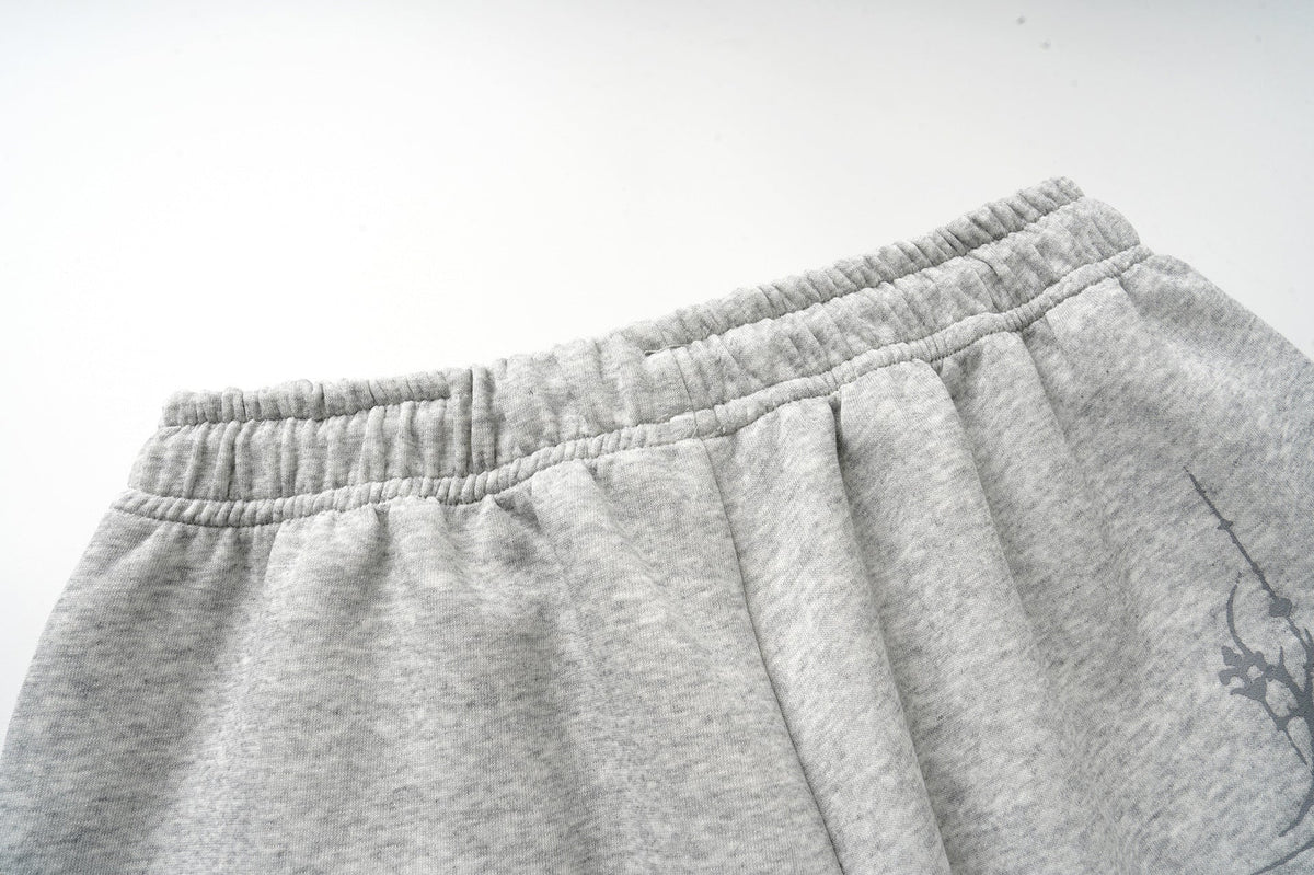 DAXUEN heather grey oversized sequined wing hoodie and sweatpants set