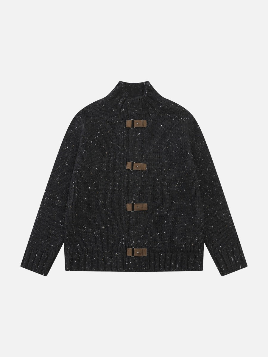 DAXUEN speckled knit cardigan with toggle closure