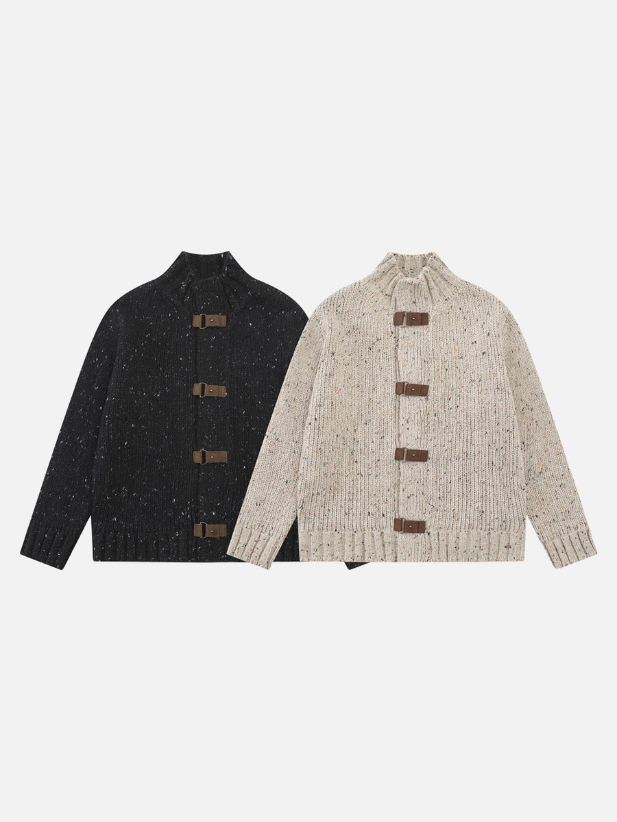 DAXUEN speckled knit cardigan with toggle closure