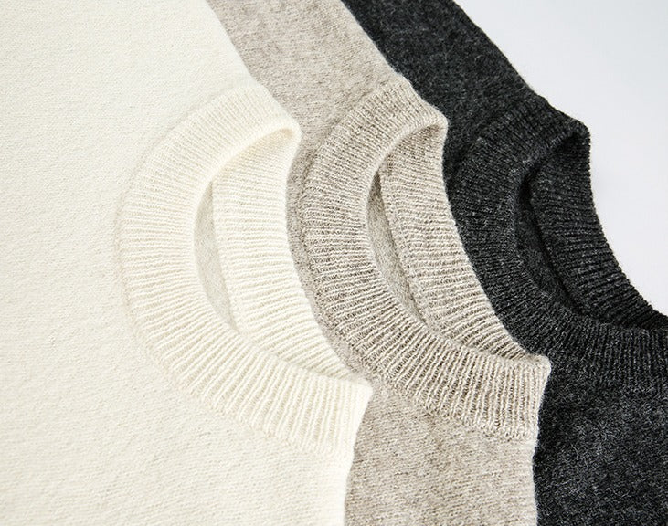 Speckled Light Beige Oversized Knit Sweater