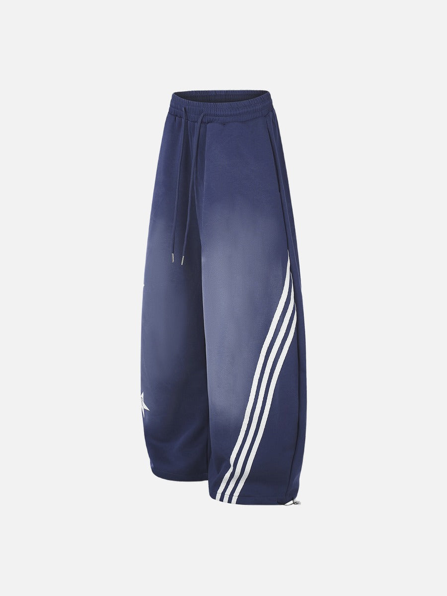 DAXUEN faded navy blue star-embellished wide-leg sweatpants